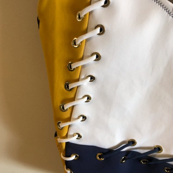 Derek Lam 10 Crosby Laced Color Block One-Piece Sw - Picture 5 of 10